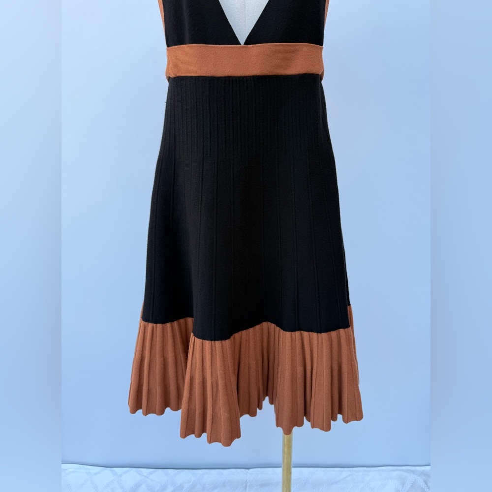 Anthropologie Open Back Color Block Pleated Knit Dress Size Large - Picture 6 of 15